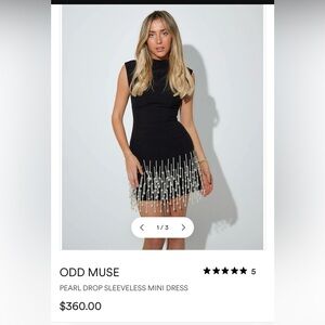 Odd Muse Black Pearl Drop Mini Dress